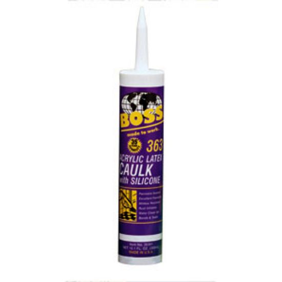 Picture of Accumetric BOSS (R) 363 White 10.1 Oz Tube Acrylic Latex Caulk 02434WH10 13-0782                                             