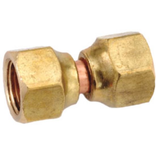 Picture of Anderson Metal LF 7700 Series 3/8" OD Tube 45 Deg SAE Flare Swivel Nut Brass Fresh Water Straight Fitting 704070-06 06-1310  