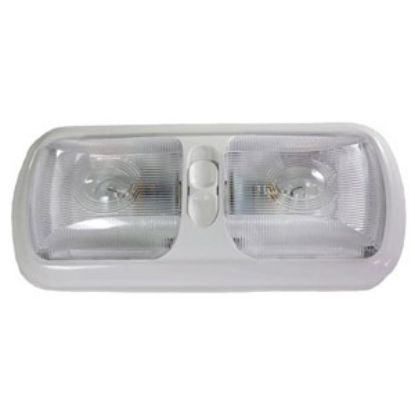 Picture of Arcon  White w/Clear Lens Double Euro Style Dome Light 18124 18-0784                                                         