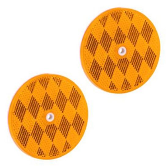 Picture of Bargman  2-Pack 3-3/16" Round Amber Screw Mount Reflector 74-68-020 18-0398                                                  