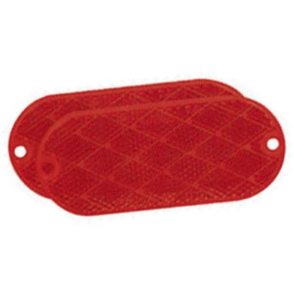 Picture of Bargman  2-Pack 4-3/8"x1-7/8" Oblong Red Stick-On/Screw Mount Reflector 74-78-010 18-0390                                    