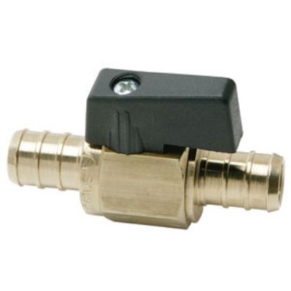 Picture of BestPEX  3/8" PEX x 3/8" PEX Brass Straight Ball Valve 51200 72-0840                                                         