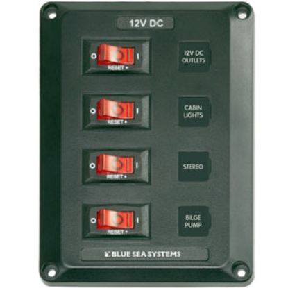 Picture of Blue Sea BelowDeck (TM) 45A 12VDC 4-1/4"W X 5.7"H X 1-3/4"D Power Distribution Box 4350 69-0573                              