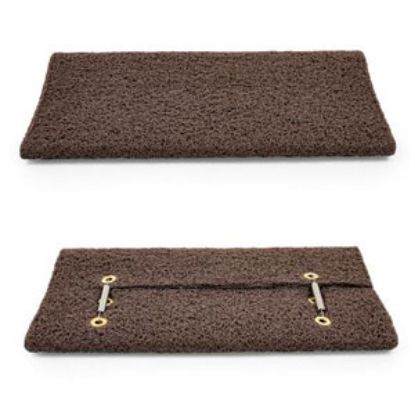 Picture of Camco  18"W Brown Looped PVC w/ TPE Backing Entry Step Rug 42963 04-0559                                                     
