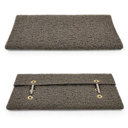 Picture of Camco  18"W Gray Looped PVC w/ TPE Backing Entry Step Rug 42964 04-0560                                                      