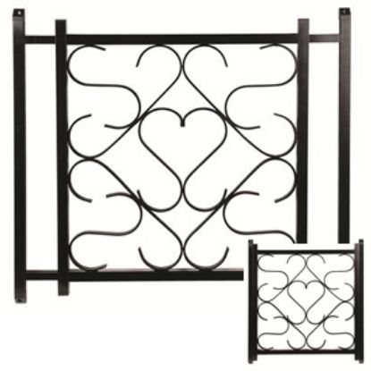 Picture of Camco  20" To 32" Black Aluminum Deluxe Scroll Screen Door Grille 43993 20-0164                                              