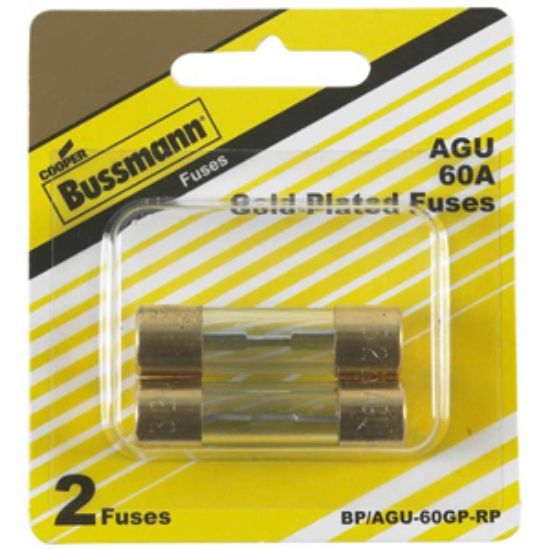 Picture of Bussman  2-Pack 60A AGU Glass Tube Fuse BP/AGU-60-RP 19-3415                                                                 