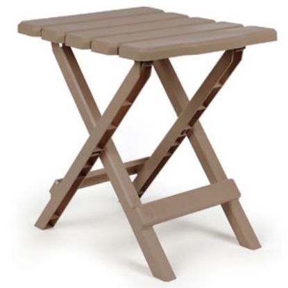 Picture of Camco Adirondack 12"L x 14"W x 15"H Champagne Plastic Folding Adirondack Table 51883 03-0672                                 