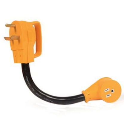 Picture of Camco Power Grip (TM) 30M/15F Dogbone Power Cord Adapter 55155 19-0465                                                       