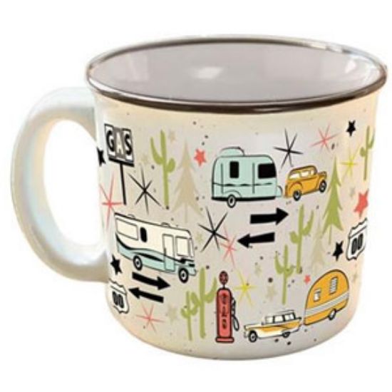 Picture of Camp Casual  15 Oz Wanderlust White Ceramic Travel Mug w/ Handle CC-004C 03-2103                                             