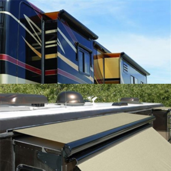 Picture of Carefree SOK III Vinyl 54-61" Roof X 42"Ext Power Slide-Out Awning w/Black Cover UP06162JV 00-0130                           