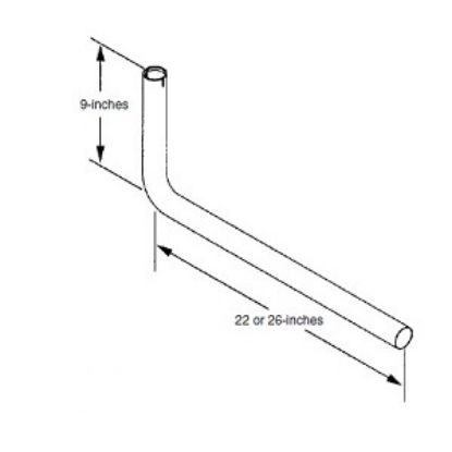 Picture of Cummins Onan  1-3/8"Dia x 26"L 90 Deg Bend Generator Tailpipe for RV QG/Marquis RV Models 155-3481-02 19-4208                