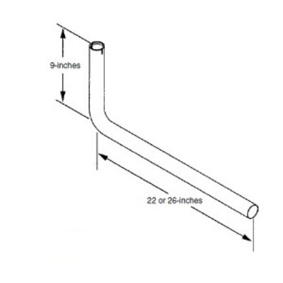 Picture of Cummins Onan  1-3/8"Dia x 26"L 90 Deg Bend Generator Tailpipe for RV QG/Marquis RV Models 155-3481-02 19-4208                