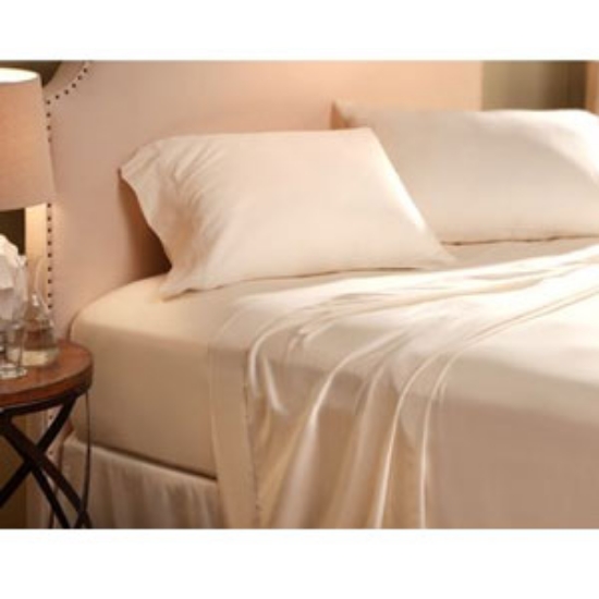 Picture of Denver Mattress  White 300 TC 60" x 80" Queen Bed Sheet 343504 03-1222                                                       