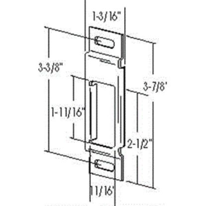 Picture of Dexter Door  3-7/8"H x 1-3/16"W Deadbolt Strike Plate for TriMark 4264-00 20-0450                                            