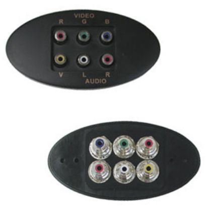Picture of Diamond Group  1-Pack 3 Female Ports Black Oval Audio/ Video Socket DG52477VP 19-0354                                        