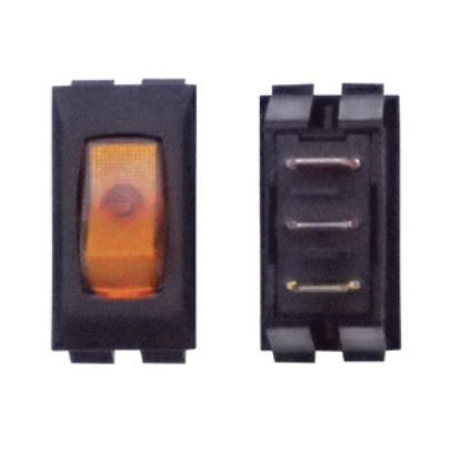 Picture of Diamond Group  1-Piece Black w/Amber Light SPST Rocker Switch DG137VP 19-2060                                                