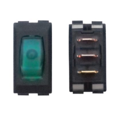 Picture of Diamond Group  1-Piece Black w/Green Light SPST Rocker Switch DG138VP 19-2061                                                