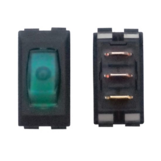 Picture of Diamond Group  1-Piece Black w/Green Light SPST Rocker Switch DG138VP 19-2061                                                