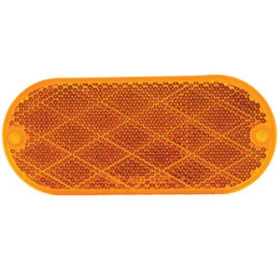 Picture of Diamond Group  4-5/16"x1-7/8" Oval Amber Screw Mount Reflector WP-R-42167A 71-2564                                           