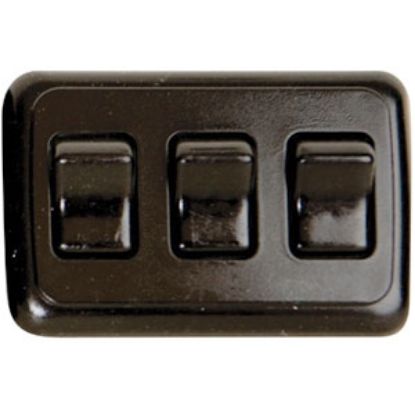 Picture of Diamond Group  Black 125V/ 16A SPST Triple Rocker Switch For On/ Off Appliances DG3315VP 69-8821                             