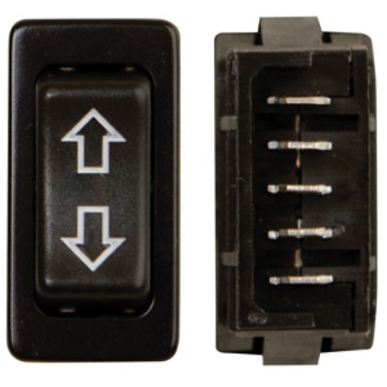 Picture of Diamond Group  Black 20A/12V 5-Pin DPDT Momentary Slide Out Switch DG1715BVP 19-2088                                         