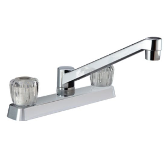 Picture of Dura Faucet  Chrome w/Clear Knobs 8" Kitchen Faucet DF-PK600A-CP 10-1305                                                     