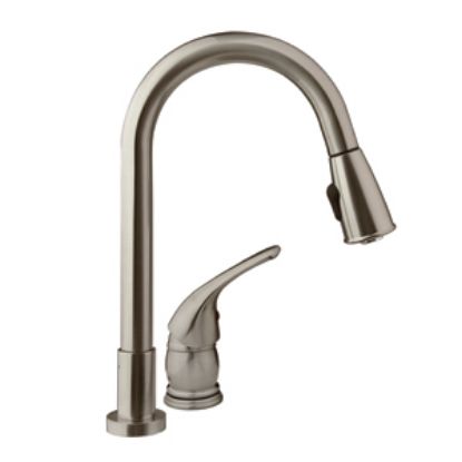 Picture of Dura Faucet  Nickel w/Single Lever Kitchen Faucet w/Pull-Down Spout DF-NMK503-SN 10-1287                                     