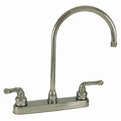 Picture of Empire Brass Ultra Line Chrome w/Teapot Handles 8" Kitchen Faucet w/Gooseneck Spout U-YCH800GS 10-2372                       