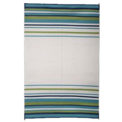 Picture of Faulkner  12'L x 9'W Aqua/ Navy/ Lime/ White Polypropylene Camping Mat 68678 01-1037                                         