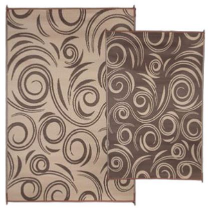 Picture of Faulkner  12'L x 9'W Brown/ Beige Polypropylene Reversible Camping Mat 68860 01-1056                                         