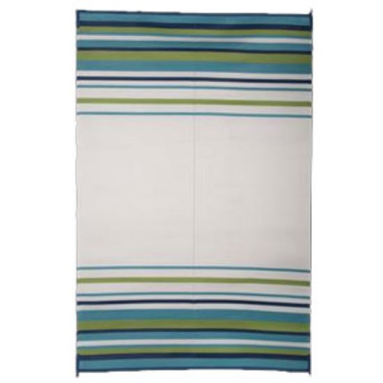 Picture of Faulkner  20'L x 8'W Aqua/ Navy/ Lime/ White Polypropylene Camping Mat 68679 01-1038                                         