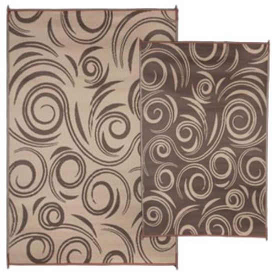 Picture of Faulkner  5'L x 3'W Brown/ Beige Polypropylene Reversible Camping Mat 68859 01-1045                                          