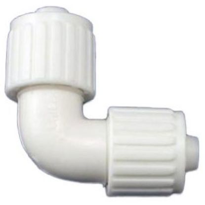 Picture of Flair-It  3/8" PEX White Plastic Fresh Water 90 Deg Elbow 16815 72-0761                                                      