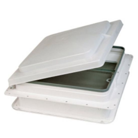 Picture of Heng's  White 3" Deep for 14"x14" Opening Radius Roof Vent Garnish JRP1120B 22-0188                                          