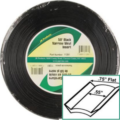 Picture of JR Products  Black Vinyl 3/4" W X 50' L Trim Molding Insert 11261 20-1463                                                    