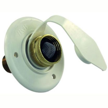 Picture of JR Products  White Flange Fresh Water Inlet w/Check Valve 160-85-A-16-A 10-0739