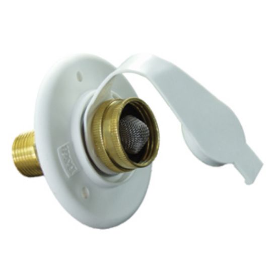 Picture of JR Products  Polar White Flange Fresh Water Inlet w/Check Valve 160-85-A-26-A 10-0765