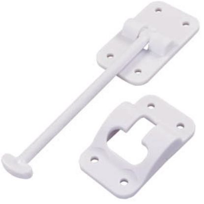 Picture of JR Products  Polar White Nylon 6" Straight Entry Door Holder 10444 20-0698                                                   