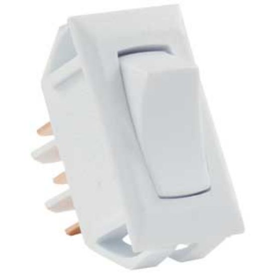 Picture of JR Products  White 12V SPDT Single Rocker Switch 12635 19-1861                                                               