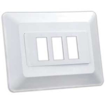 Picture of JR Products  White Triple Opening Multi Purpose Switch Faceplate w/Base 13625 19-1968                                        