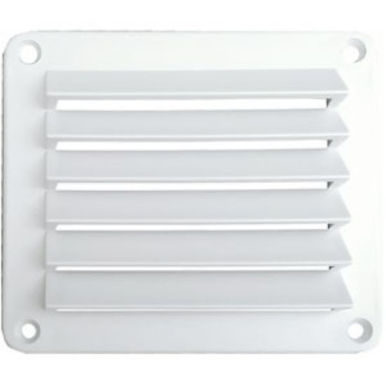 Picture of Leisure Time  White ABS 5" Square Wall Vent w/ Fixed Louvers DV55W 22-3555                                                   