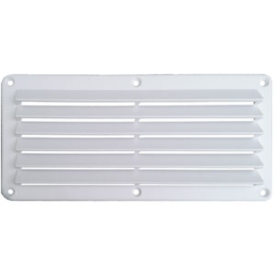 Picture of Leisure Time  White ABS 5"L X 10"W Rectangular Wall Vent w/ Fixed Louvers DV510W 22-3553                                     