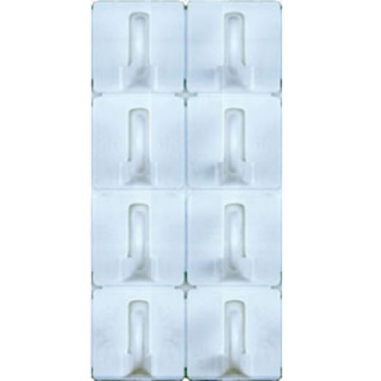 Picture of Magic Mounts Magic Mounts (R) 8-Pack White 1" x 1" Self-Adhesive Cup Hooks 3708 69-9350                                      