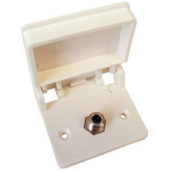 Picture of Prime Products  White Outdoor Single TV Outlet Receptacle w/ Cover 08-6201 24-1045                                           