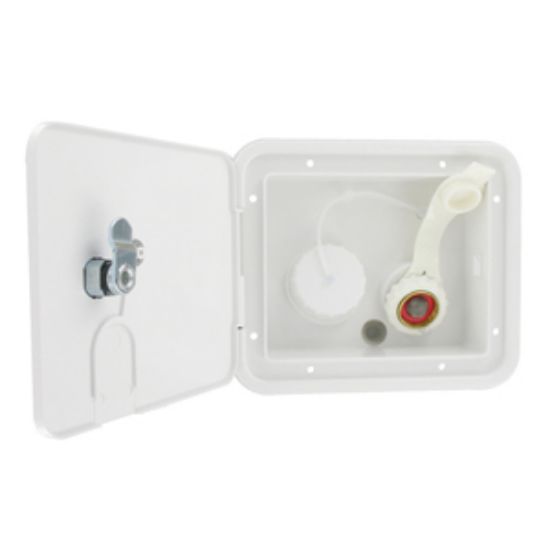 Picture of Valterra  White Plastic Lockable Gravity Hatch Fresh Water Inlet A01-2004VP 10-0123                                          