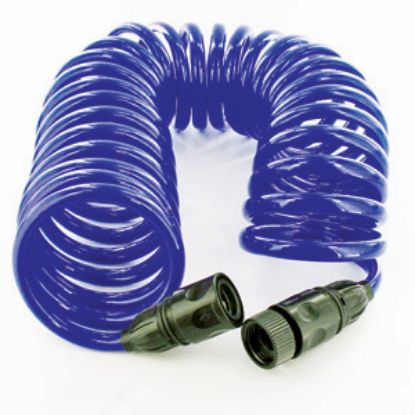 Picture of Valterra EZ Coil-N-Store Blue 3/8"x25' Fresh Water Hose W01-0022 11-0046                                                     