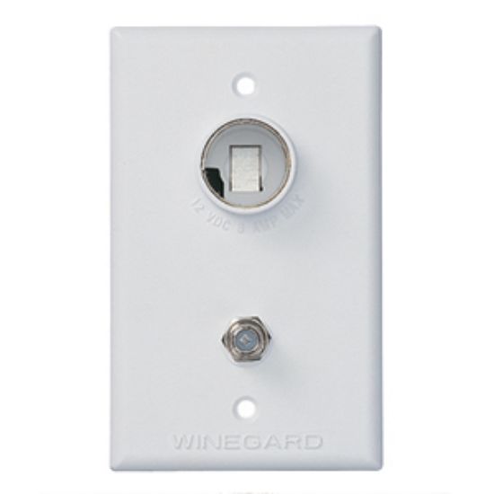 Picture of Winegard  White 12V Indoor Single Cable Receptacle TG-7341 24-0187                                                           