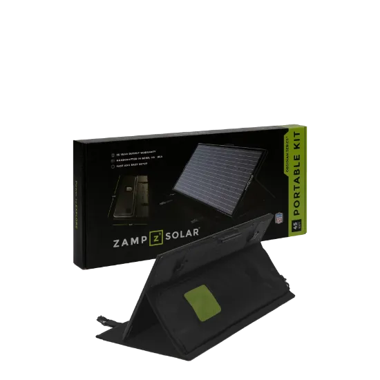 Picture of Zamp Solar OBSIDIAN SERIES 45-Watt Portable Kit- Unregulated