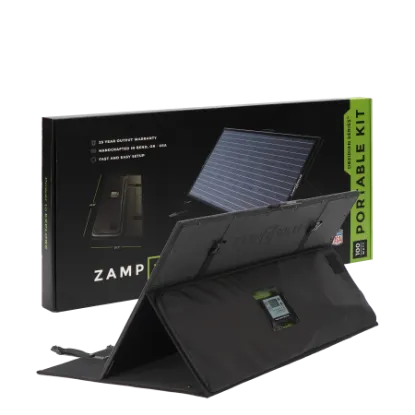 Picture of Zamp Solar OBSIDIAN SERIES 100-Watt Portable Kit - Regulated